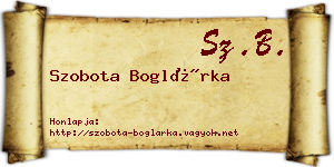 Szobota Boglárka névjegykártya